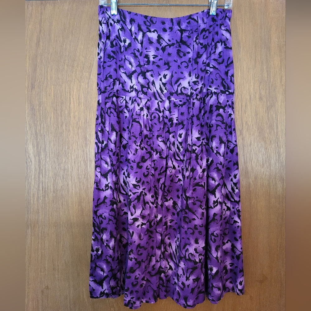 Vintage Kalifornia Krush Purple Leopard Print Skirt, S